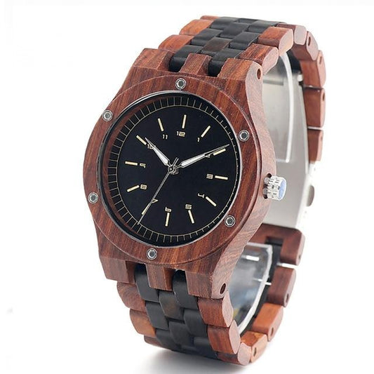 All-Wooden Men's Watch Pastoral Quartz casual Design