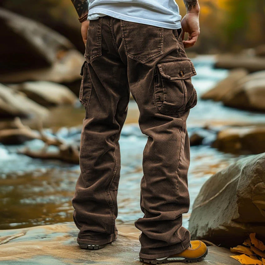 Retro Cargo Pants – Loose Fit with Elastic Ankles Men's