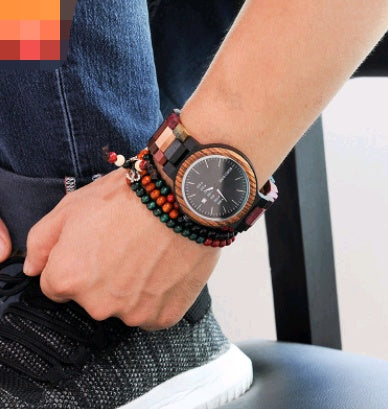 Casual Wooden Watch – Unisex Quartz Men & Women