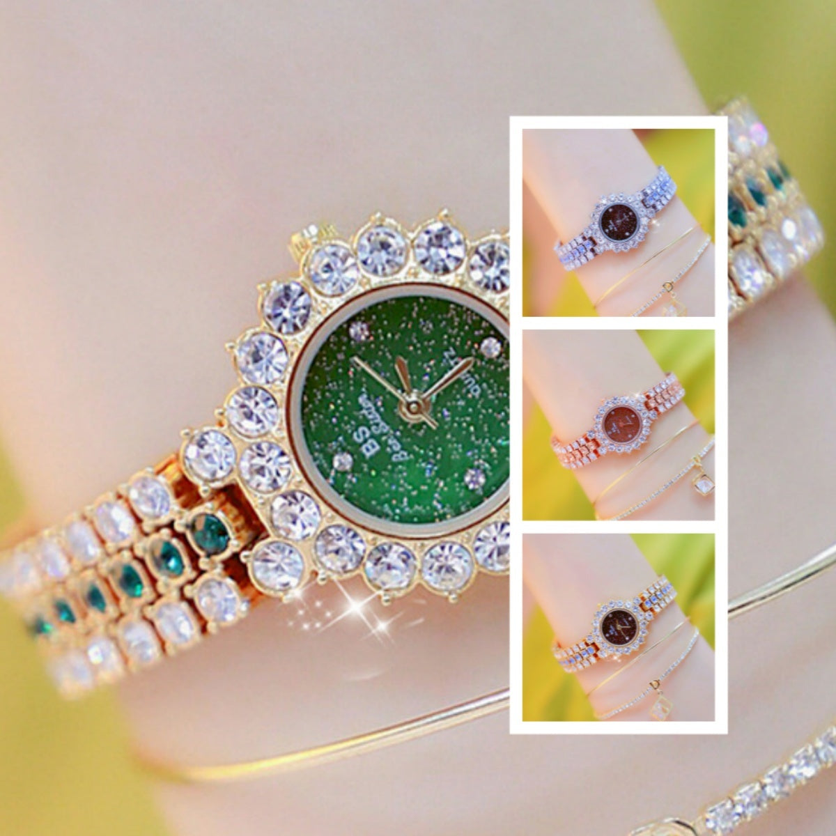 Multicolor Luxury Women's Quartz Watch & Bracelet Set