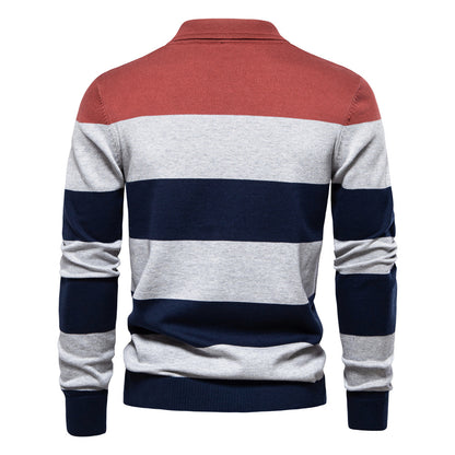 Men's Slim Lapel Fit Sweater – Polo Collar Long Sleeve