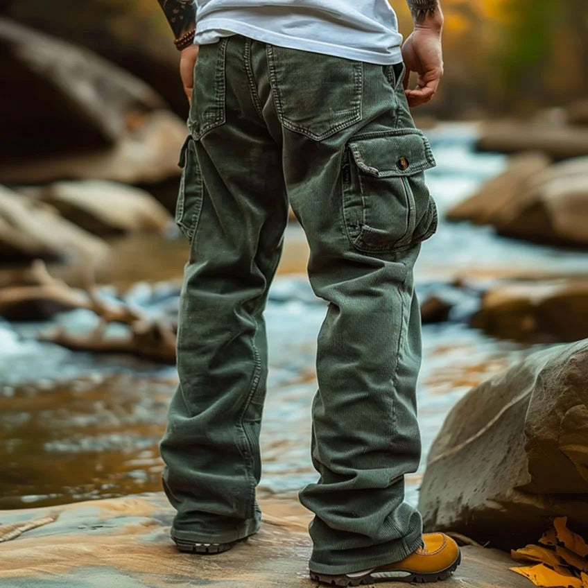 Retro Cargo Pants – Loose Fit with Elastic Ankles Men's