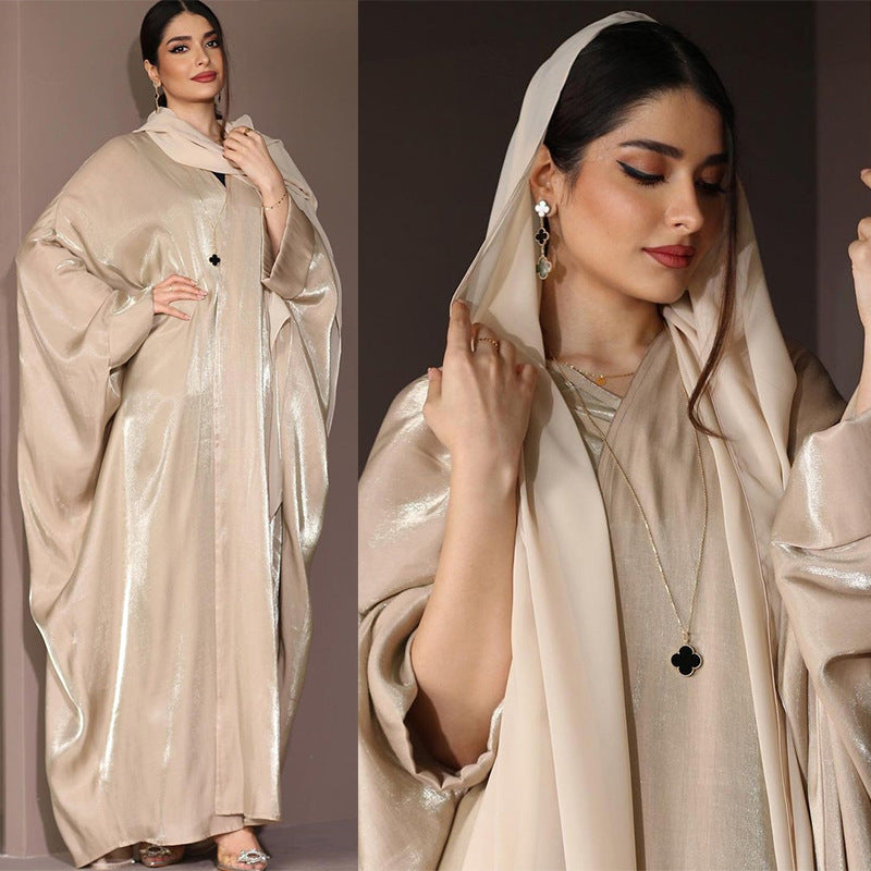 Silk Satin Abaya Robe Middle Eastern Women's Fashion