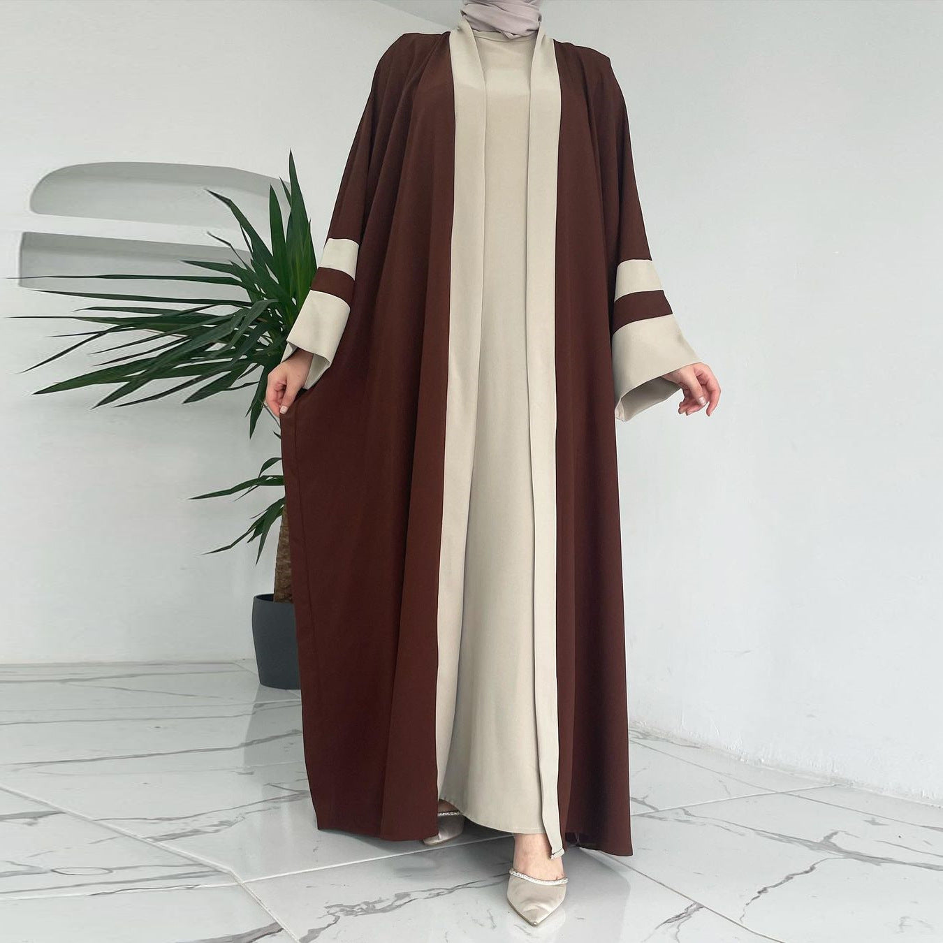 Muslim Abaya Two-Piece Suit – Long Dress for Women